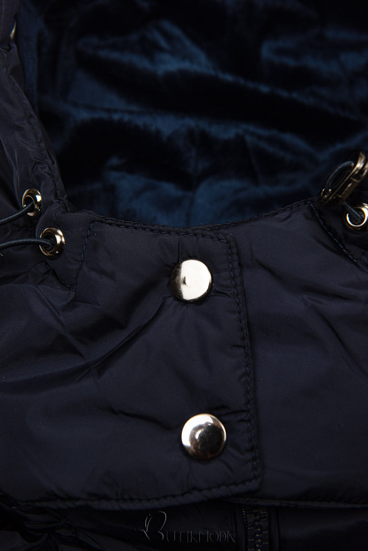 Dark blue winter jacket in quilted design