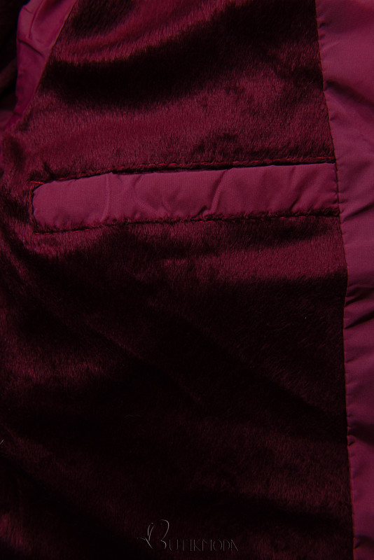 Burgundy winter jacket in quilted design