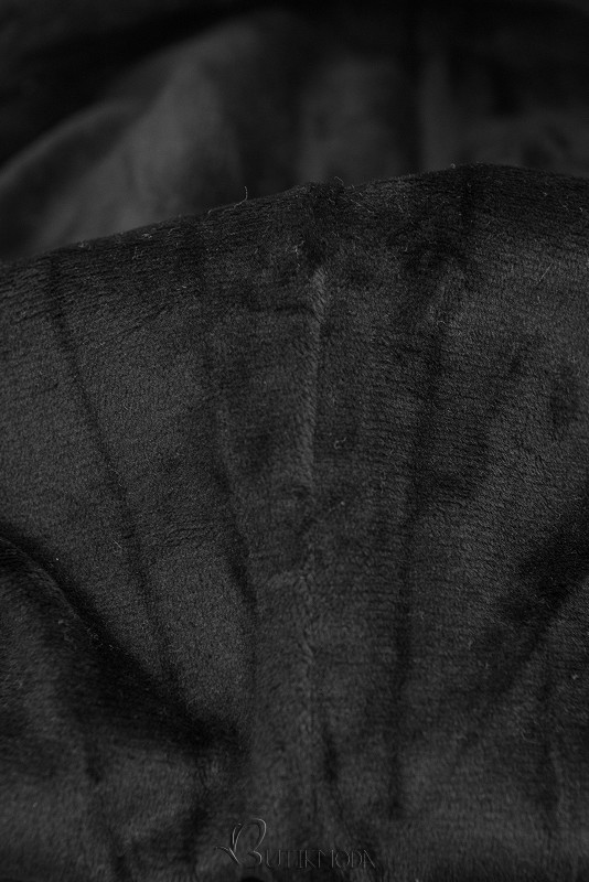 Black sweatshirt dress with velvet details