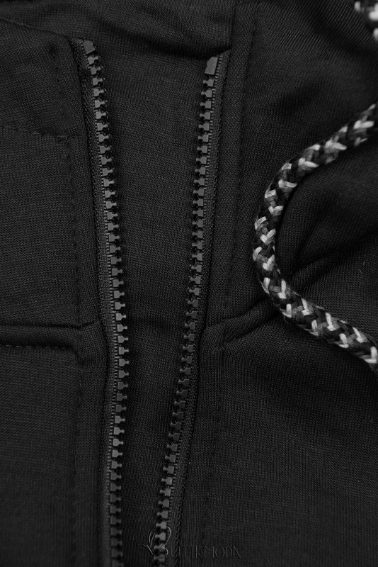 Basic zip-up hoodie in black