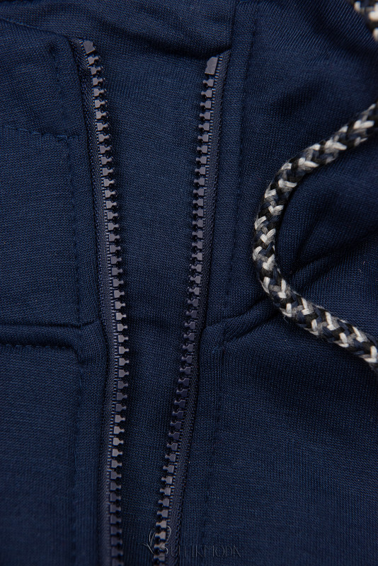 Basic zip-up hoodie in navy