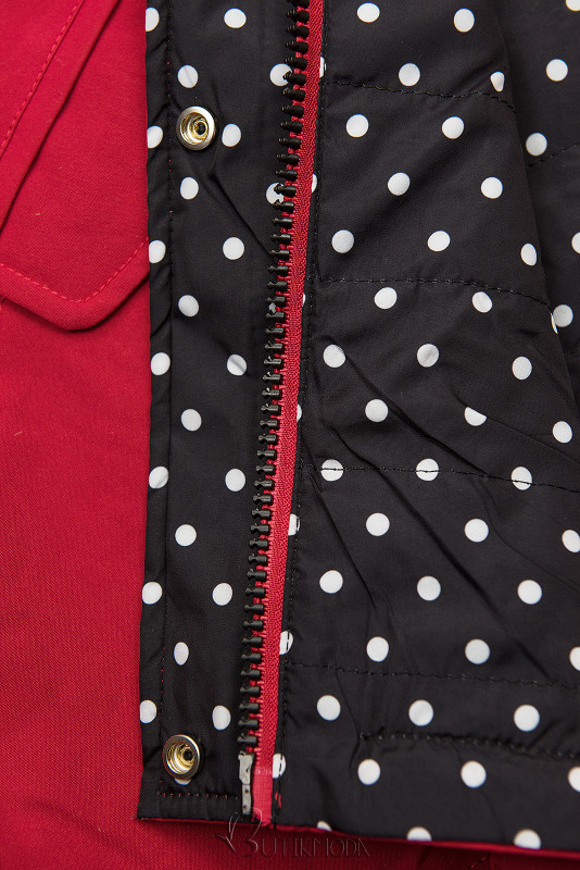 Reversible parka dots red