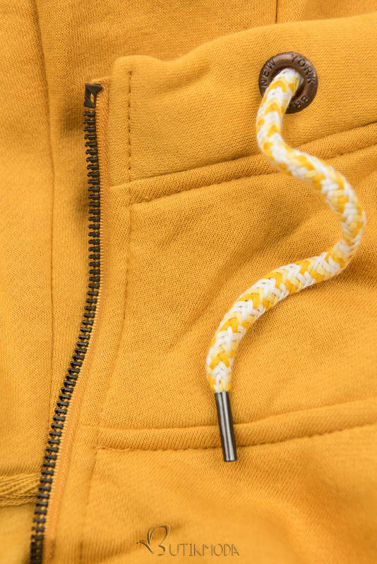 Basic elongated hoodie in yellow