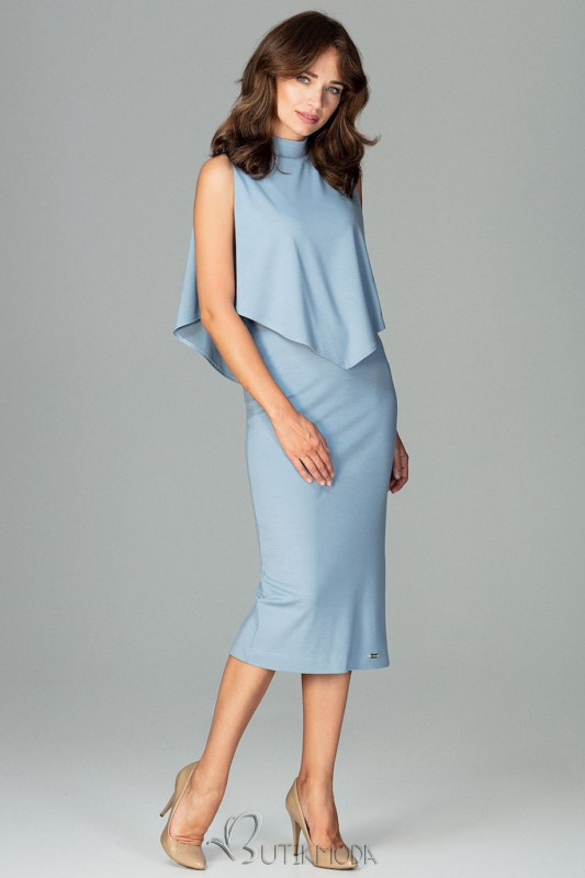 Women's Blue Dress with Cape