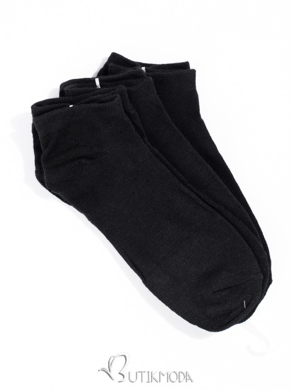 Low women's black socks - three-pack