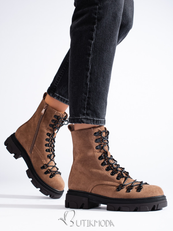 Brown Suede Ankle Boots Vinceza