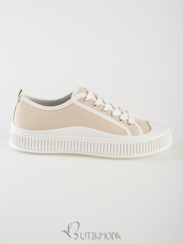 Beige Women's Platform Sneakers