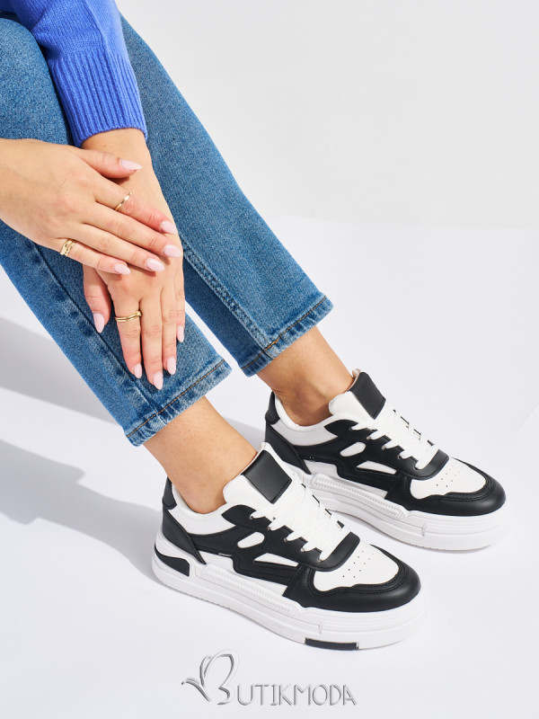 Black and White Platform Sneakers