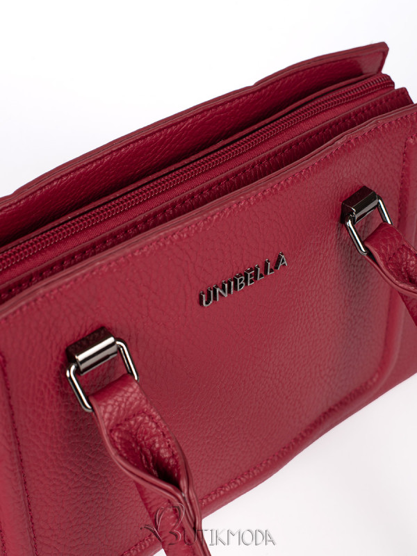 Red Classic Women's Handbag with Detachable Strap