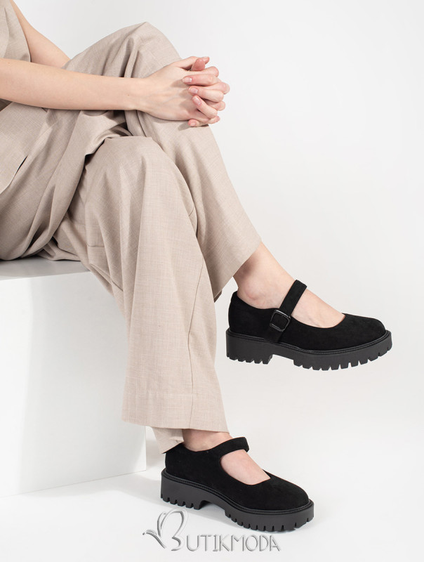 Black Suede Platform Loafers