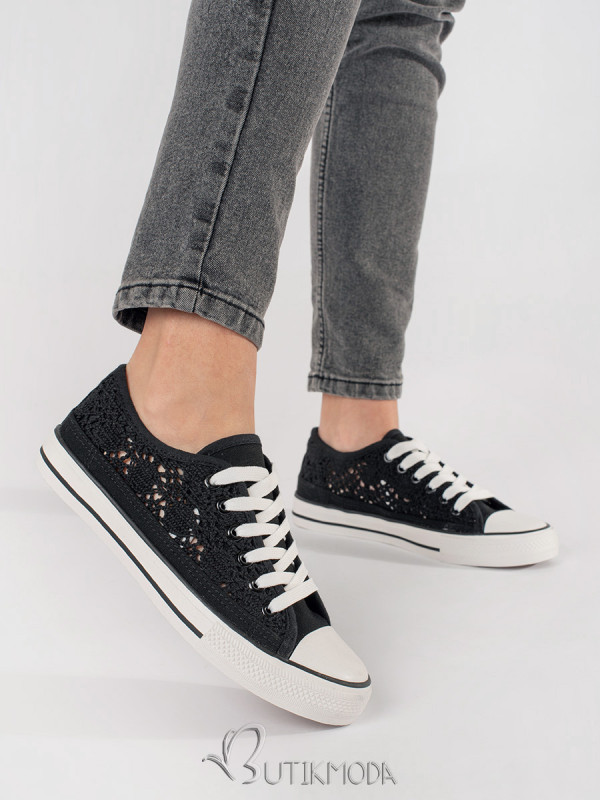 Black Perforated Sneakers