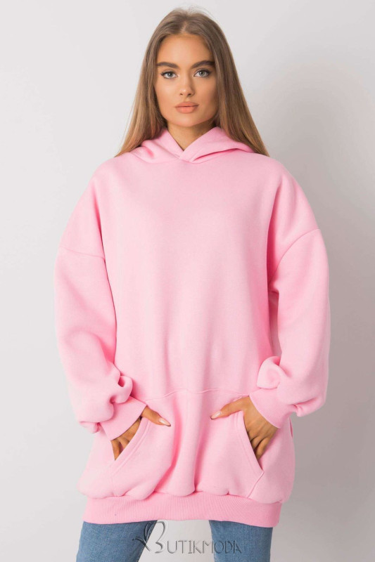 Pink Hoodie with Extended Cut