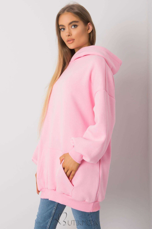 Pink Hoodie with Extended Cut