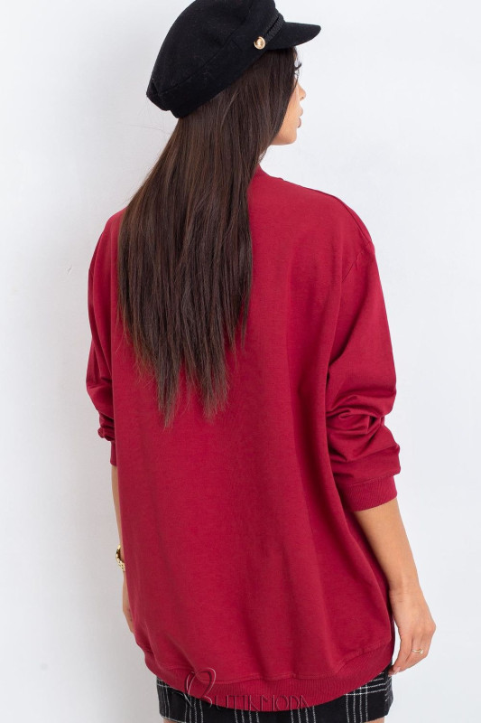 Burgundy Women's Long Sleeve Sweatshirt