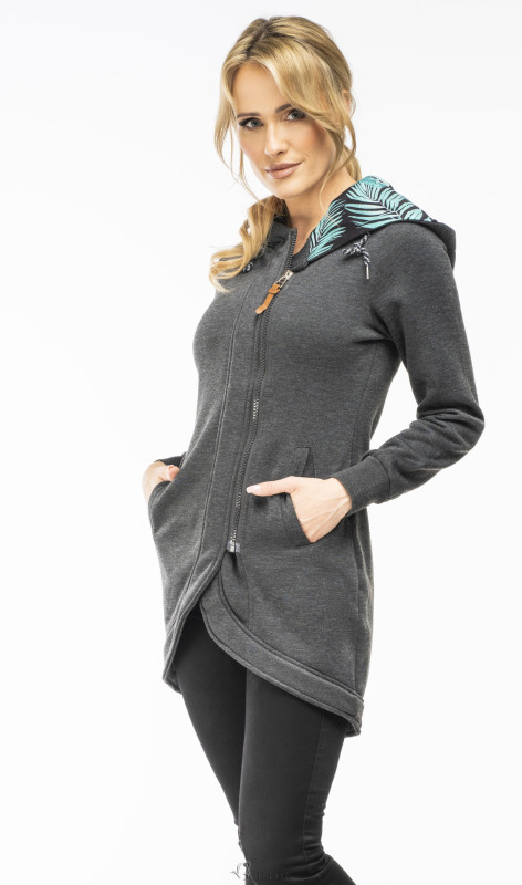 Graphite asymmetric hoodie