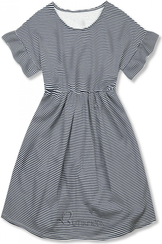 Blue-white loose striped dress IV.
