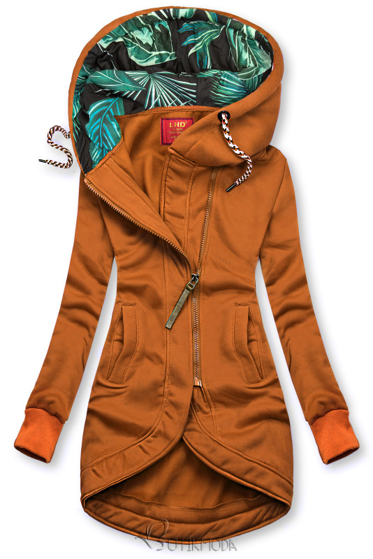 Cinnamon brown asymmetric hoodie