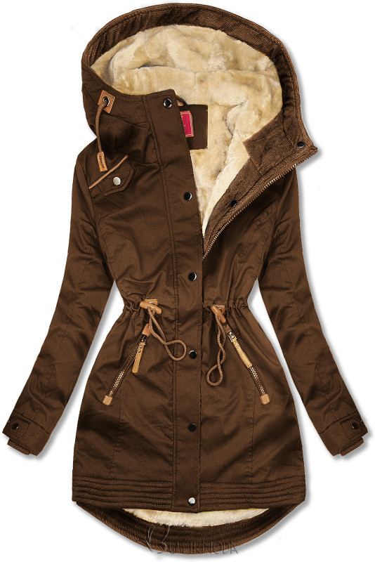 Autumn/Winter parka jacket in chocolate brown