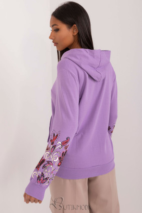 Purple Hoodie with Colorful Print