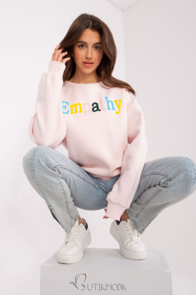 Light pink Sweatshirt with "Empathy" Print