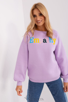 Light Violet Women's Sweatshirt with "Empathy" Print