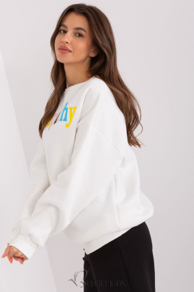 White Women's Sweatshirt with "Empathy" Print