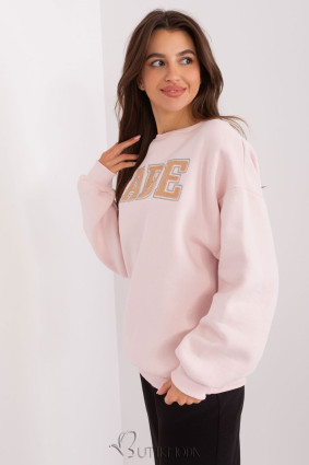 Light Pink Women's Sweatshirt with "BABE" Print