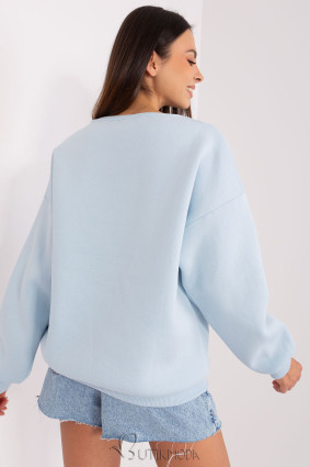 Light Blue Women's Sweatshirt with "BABE" Print