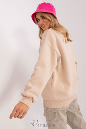 Beige Women's Sweatshirt with "BABE" Print