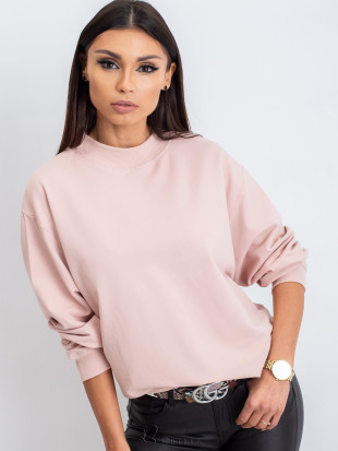 Pink Cotton Basic Sweatshirt