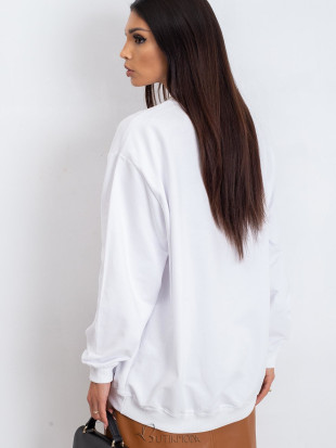 White Cotton Basic Sweatshirt