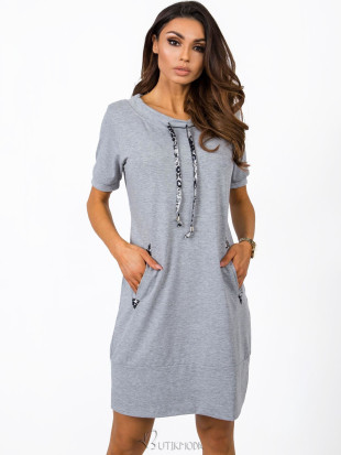 Gray Dress with Pockets