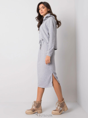 RUE PARIS Gray Melange Cotton Set