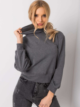 Dark Gray Basic Sweater with Turtleneck