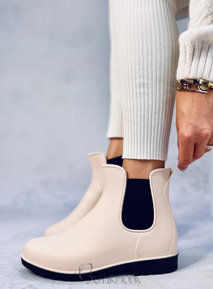 Women's light beige ankle boots