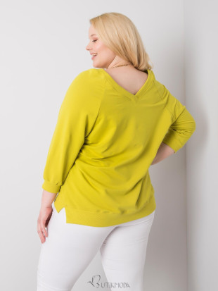 Light Green Plus Size Cotton Sweatshirt