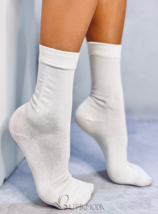Smooth high ecru women's socks