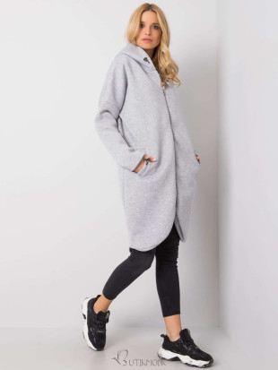 Long Gray Melange Hoodie RUE PARIS