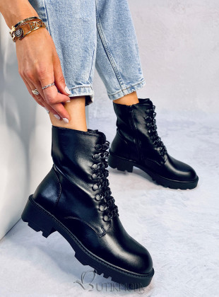 Black classic lace-up boots