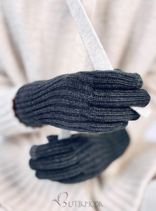 Warm women's gloves dark grey