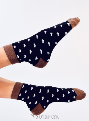 Women's socks with a pattern of hearts - 5 pairs