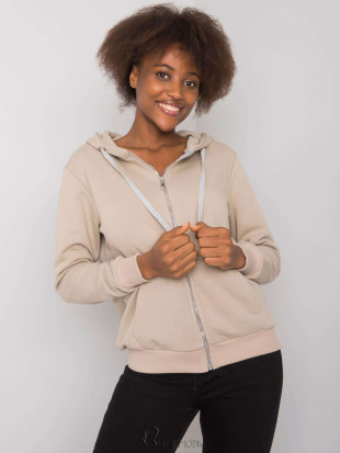 Beige Cotton Hoodie