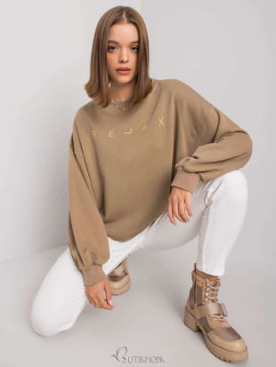 Beige Crew Neck Sweatshirt