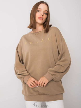 Beige Crew Neck Sweatshirt