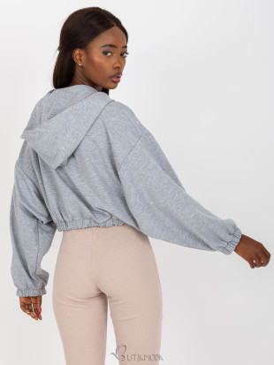 Gray Melange Short Hoodie RUE PARIS