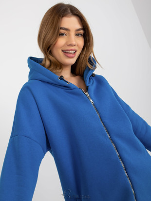 Dark Blue Long Hoodie Tina RUE PARIS