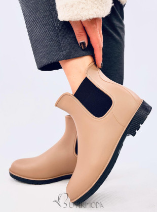 Women's light dark beige ankle boots