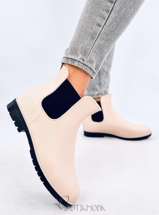 Women's light beige ankle boots