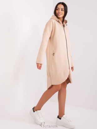 Beige Long Basic Hoodie Tina RUE PARIS