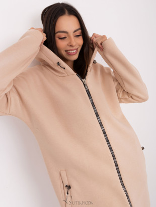 Beige Long Basic Hoodie Tina RUE PARIS